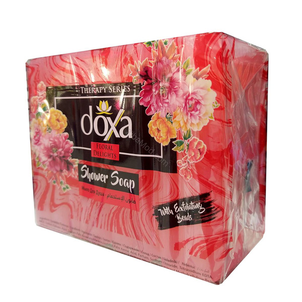 مشخصات، خرید و قیمت صابون حمام دوکسا با رایحه گل بسته 4 عددی