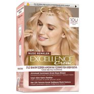 کیت رنگ مو بدون آمونیاک لورآل سری Excellence Creme شماره 10U پایه رنگ بلوند روشن نود