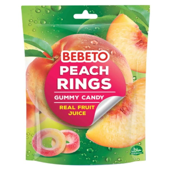 مشخصات، خرید و قیمت پاستیل حلقه ای ببتو با طعم هلو تهیه شده با آب میوه طبیعی حجم 60 گرم